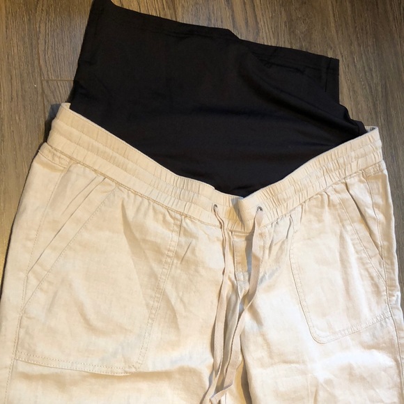 NWOT Linen Maternity Capri pants size M - Picture 2 of 6